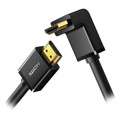 Cable HDMI 2.0 / Conector 90° / 4K@60Hz / 18 Gbps / 3 m (9.84 ft) / HDR / 32 Canales Audio / Triple Blindaje