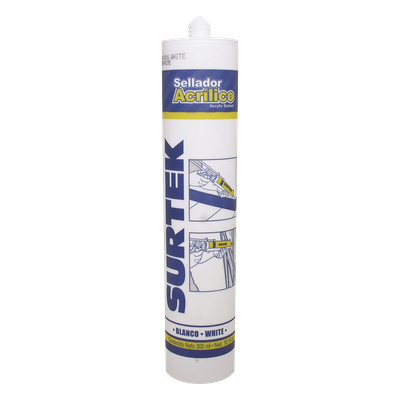 Sellado Acrílico / Color Blanco / Contenido 280 ml / Secado 5 min Película / Lijable y Pintable / Resistencia -40°C a 100°C