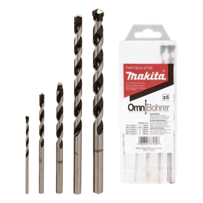 Juego de Brocas para Concreto / 5 Piezas / 3.0 a 9.5 mm / Mango Hexagonal 1/4" / Longitudes 70 a 160 mm