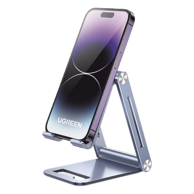Soporte de Escritorio para Teléfono Móvil / Aluminio / Ajustable / Plegable / Carga hasta 600 g / Compatibilidad 4.7'' a 7.9''