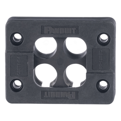Pasacables de 4 Orificios de Marco Rectangular de 1.81" X 1.42", IP54,  para Cables Terminados, color Negro