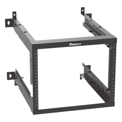 Rack de Montaje en Pared / 19in / Profundidad Ajustable 18-25 in / 9 UR / Rieles Roscados #12-24 / Acero con Recubrimiento en Polvo