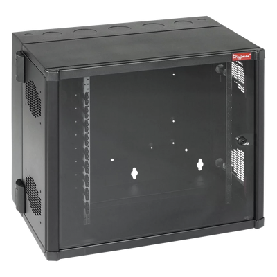 Gabinete de Pared 26 UR / 19in / 700mm Ancho / 637mm Profundidad / 2.3x2.1 pies / Puerta Ventana Seguridad / Negro