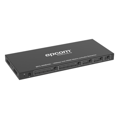 Matriz HDMI / 4 Entradas x 2 Salidas / 4K2K@60Hz / HDR / YCbCr 4:4:4 / HDCP 2.2 / 18 Gbps / Extractor de Audio / Downscaling 4K a 1080p