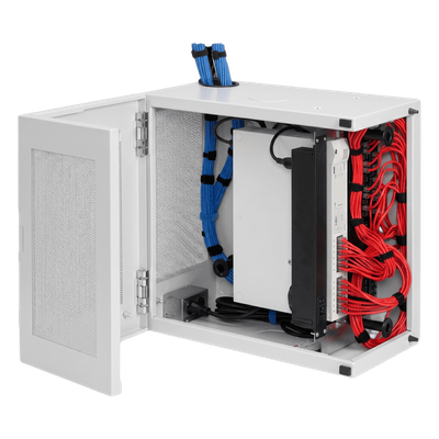 Gabinete de Pared / 6U / Acero 1.9 mm / 610 x 610 x 313 mm / Puerta L 120° / Rack 19" / RAL 7035