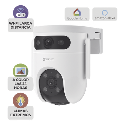 Cámara PT IP / Doble Lente 6 Megapixel / Visión Nocturna a Color 30 m (98.4 ft) / Cobertura 360° / Audio Bidireccional / IP65