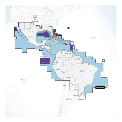 Cobertura Marítima / Costa de México, Centroamérica y Brasil / Incluye Golfo de EE. UU. y Costa Oriental / Bermudas, Bahamas, Cuba, Puerto Rico / Islas Vírgenes, Jamaica, Canal de Panamá / Costa Occidental de Sudam&eacut