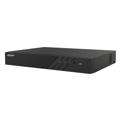 DVR Pentahíbrido / 24 Canales / 16 TURBOHD + 8 IP / 8 Megapixel (4K) / Audio Bidireccional / Reconocimiento Facial / 2 Bahías HDD / H.265+