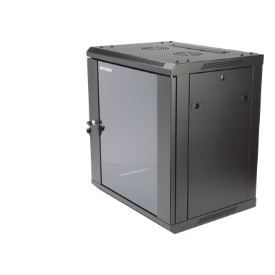 Gabinete de Pared y Piso / 12U Rack 19" / Cristal Templado / Carga 40 kg / Laterales Desmontables / 600 x 635 x 450 mm (23.6 x 25 x 17.7 in)