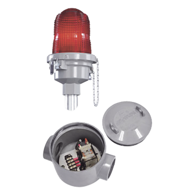 Relevador de transferencia / Doble lámpara / Aluminio diecast / Resistencia viento 240 km/h / -55°C a +55°C / 31.8 mm (1 1/4') entrada