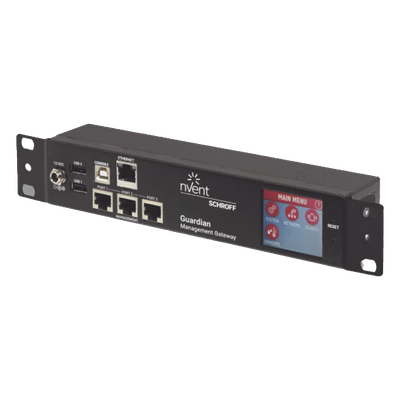 Gateway de Gestión Ambiental / 1U Rack / 48 Sensores / 3 Puertos RJ45 / Alcance 40 m (131.2 ft) / LCD Táctil / SNMP BACnet Modbus/TCP