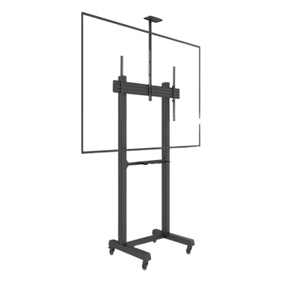 Soporte de Piso Móvil para Pantalla / 65 a 100 in / VESA 100x100 a 1000x600 / Carga 120 kg / Aluminio y Acero