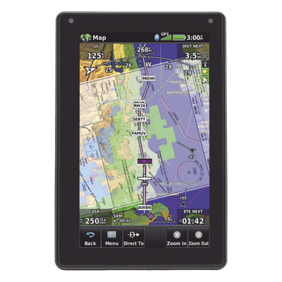 Navegador portátil aeronáutico / Pantalla táctil 7' / Visión 3D / Receptor SBAS/WAAS/GLONASS / Tráfico aéreo / 4 horas batería