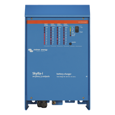 Cargador de Baterías Marino / 24 V / 100 A / 3 Salidas / 500-1000 Ah / IP Resistente a Salitre