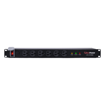 PDU Básico / 12 Tomas NEMA 5-15R / 1UR / 15A / 120Vca / 1800J Supresión / Cable 4.5m (14.8ft)