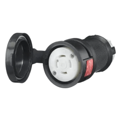 Conector Hembra con Bloqueo de Media Vuelta / 30 A / 480 V CA / 3 Polos Trifásico / NEMA L16-30R / IP66 / -40°C a 75°C / 0.350-1.150 pulg (0.029-0.096 ft)