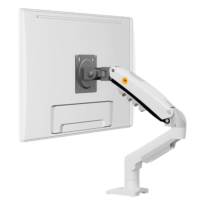 Brazo Ajustable para Monitor / 17" a 30" / Capacidad 9 kg / Rotación 360° / Inclinación +85° a -30° / Giro 180° / Resorte de Gas / Blanco
