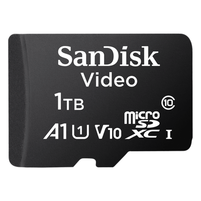 Memoria microSD / 1TB (1024GB) / Alta Resistencia / Videovigilancia 24/7 / Clase 10 / -25°C a 85°C / 3.28 pies