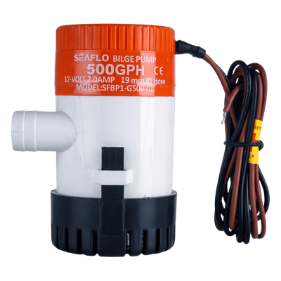 Bomba de Achique Sumergible / 500 GPH (1893 LPH) / 12V CD / Anti-Airlock / Sellos Herméticos / Filtro Removible