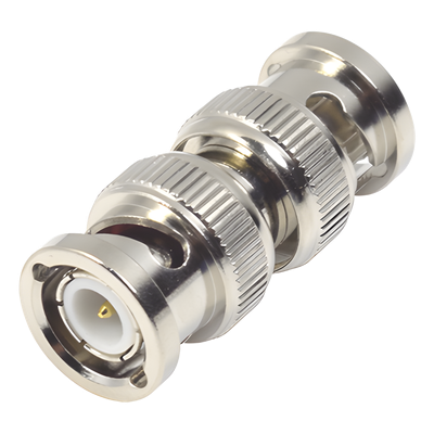 Adaptador en Línea / BNC Macho a BNC Macho / 50 Ohm / Bronce Niquelado / 14 x 33 mm
