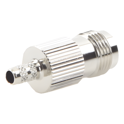 Conector TNC Hembra / Anillo Plegable / RG-58/U, RG-142/U / Bronce Niquelado / Contacto Oro / Aislante Delrin