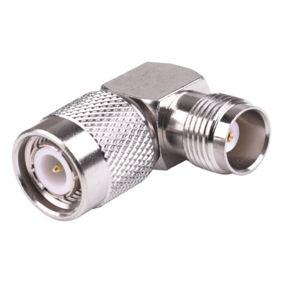 Adaptador de Conector / TNC Macho a TNC Hembra / Ángulo Recto / Níquel-Oro-Teflón / 50Ω