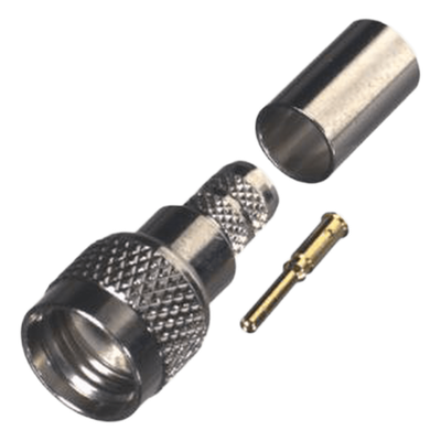 Conector Mini-UHF Macho / Anillo Plegable / Níquel-Oro-Delrin / Compatible PROFLEX / 0.33 ft Cable