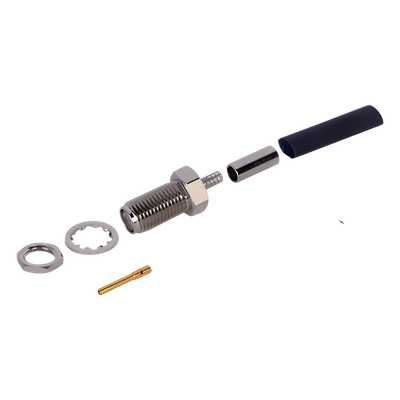 Conector SMA / Hembra / Montaje Chasis D Plano / Anillo Plegable / 12.4 GHz / 50 Ohm / RG-174/U