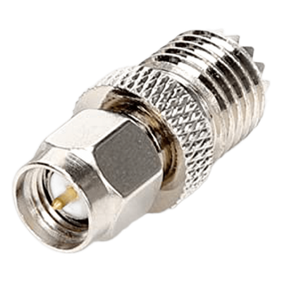 Adaptador en Línea / SMA Macho a Mini-UHF Hembra / Bronce Niquelado / Contacto Oro / Aislante Teflón