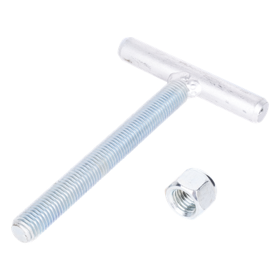 Ancla para base triangular / Varilla roscada 3/4' / ASTM-36 Cal. 16 / Galvanizado electrolítico / 18 cm varilla / 12 cm travesaño