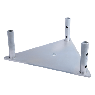 Base para Torre / Placa de Acero 1/4' / Niple 3/4' Galvanizado / Hot Dip / 4.3 kg / Compatible STZ35G