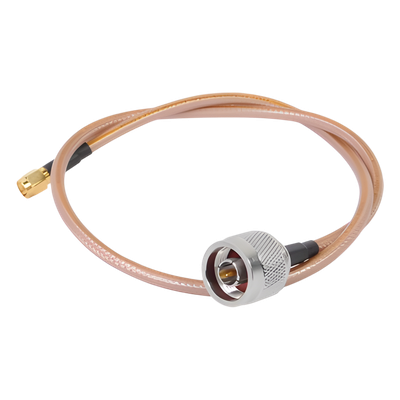 Cable de 60 cm tipo RG-142/U con conectores N Macho y SMA Macho Inverso (Hasta 8 GHz).