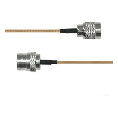 Cable coaxial RG142 / Conector N hembra a TNC macho inverso / 60 cm (1.97 ft) / Jumper para redes inalámbricas