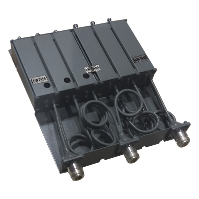 Duplexer / VHF 160-174 MHz / 6 Cavidades / 50 W / 5 MHz Separación / 80 dB Aislamiento TX-RX / Conector N Hembra