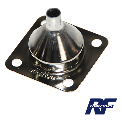 Campana de Montaje para Conector de Chasis / 4 Perforaciones a 18 mm / Frecuencia 0.6 a 300 MHz / Acoplamiento Roscado UHF / 0.141' (3.58 mm) Diámetro