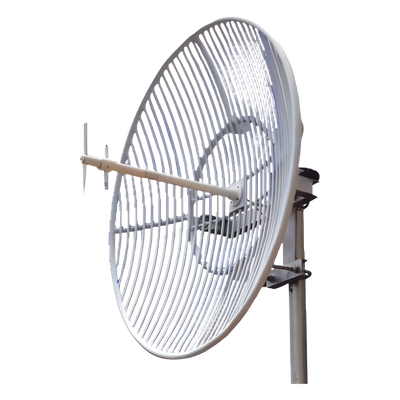 Antena Parabólica de Rejilla / 824-960 MHz / Banda 5 / 23 dBi / Apertura 12° / Resistencia Viento 216 km/h (134.2 mph)