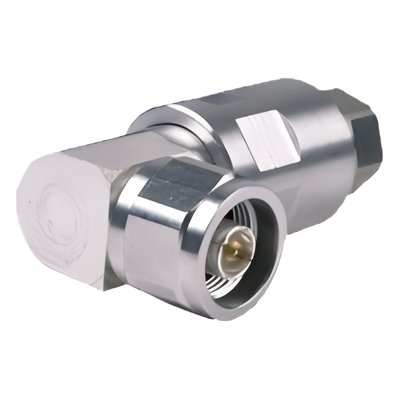 Conector RF N Macho / Ángulo Recto / IP68 / 50 Ω / 0–10200 MHz / Cable 1/2" (12.7 mm) / 500 Ciclos