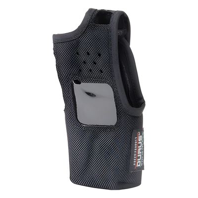 Funda de nylon para radio / Lazo-cinto ajustable / Capuchón auto-adherible / Visor frontal transparente / Compatibilidad 12 modelos Icom