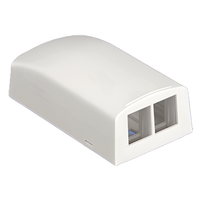 Caja de Montaje en Superficie / 2 Puertos Keystone / ABS / 1.95 x 1.13 x 3.65 in / Marfil