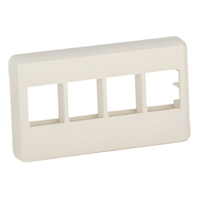 Placa de Pared Modular / 4 Puertos Keystone / Montaje Vertical / Blanco Mate / ABS