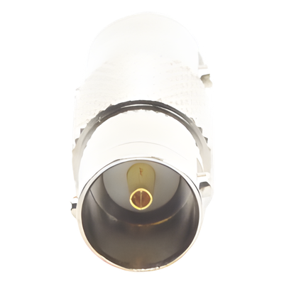 Adaptador Coaxial Tipo Barril / BNC Hembra a BNC Hembra / 75 Ohm / Níquel-Oro-Teflón / 32.5 mm Largo