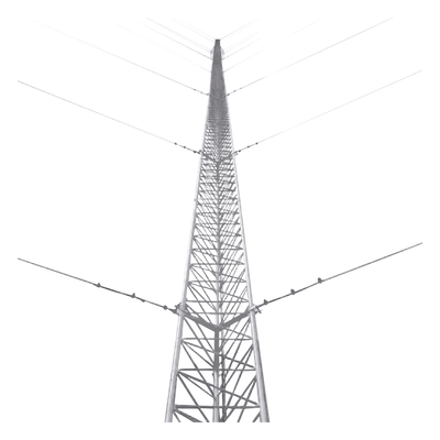Torre Arriostrada de Piso / 42 m (137.8 ft) / 14 Tramos / Carga Axial 500 kg / Resistencia Viento 200 km/h / Galvanizado Electrolítico ASTM B-633