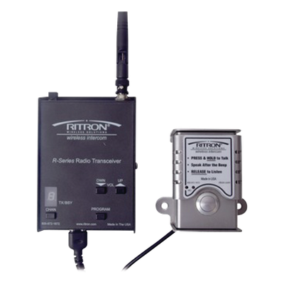 Radio Portero Inalámbrico / VHF-UHF / 2W RF / 10 Canales / Bocina 1000 mW / PTT Antivandalismo