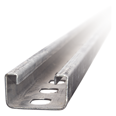 Unicanal perforado / 4x2 U30 / 3000 mm (9.84 ft) / Acero al carbón calibre 16 y 12 / Electro zinc 15-20 μm / ASTM y NF