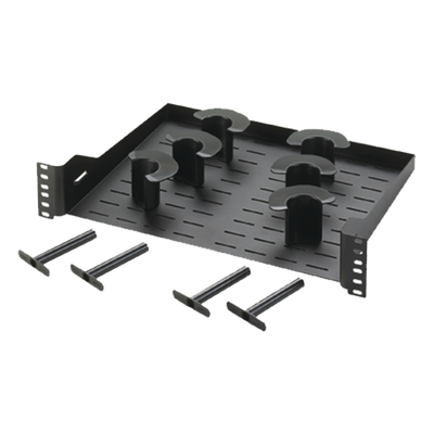 Administrador de Cable Horizontal / 19in 2 UR / 48 Cables Cat 6 o 144 Fibra / 6 Postes de Holgura / Acero / Montaje Frontal