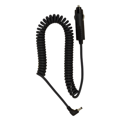 Adaptador de corriente vehicular / 12-24 Vcc / 15 Vdc 1.0A / Cable espiral retractil / Fusible reemplazable