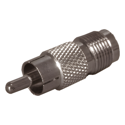 Adaptador de Interfaz / TNC Hembra a RCA Macho / 50 Ohm / Bronce Niquelado / Contacto Oro / Teflón / Audio-Video