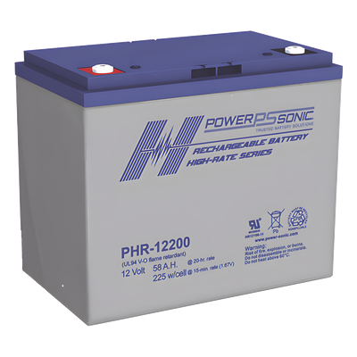 Batería de Respaldo / 12V / 58Ah / AGM-VRLA / Terminales M6 / Certificación UL