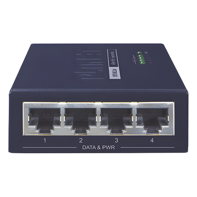 Inyector PoE / 4 Puertos Gigabit / 802.3af/at / 30 W por Puerto / 52 V CC / 0 a 50 °C / 26x70x97 mm