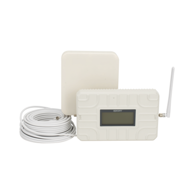 Amplificador de Señal Celular / 5 Bandas Simultáneas / 700-2600 MHz / Cobertura 150 m² / 70 dB Ganancia / 20 dBm Potencia / Plug-and-Play